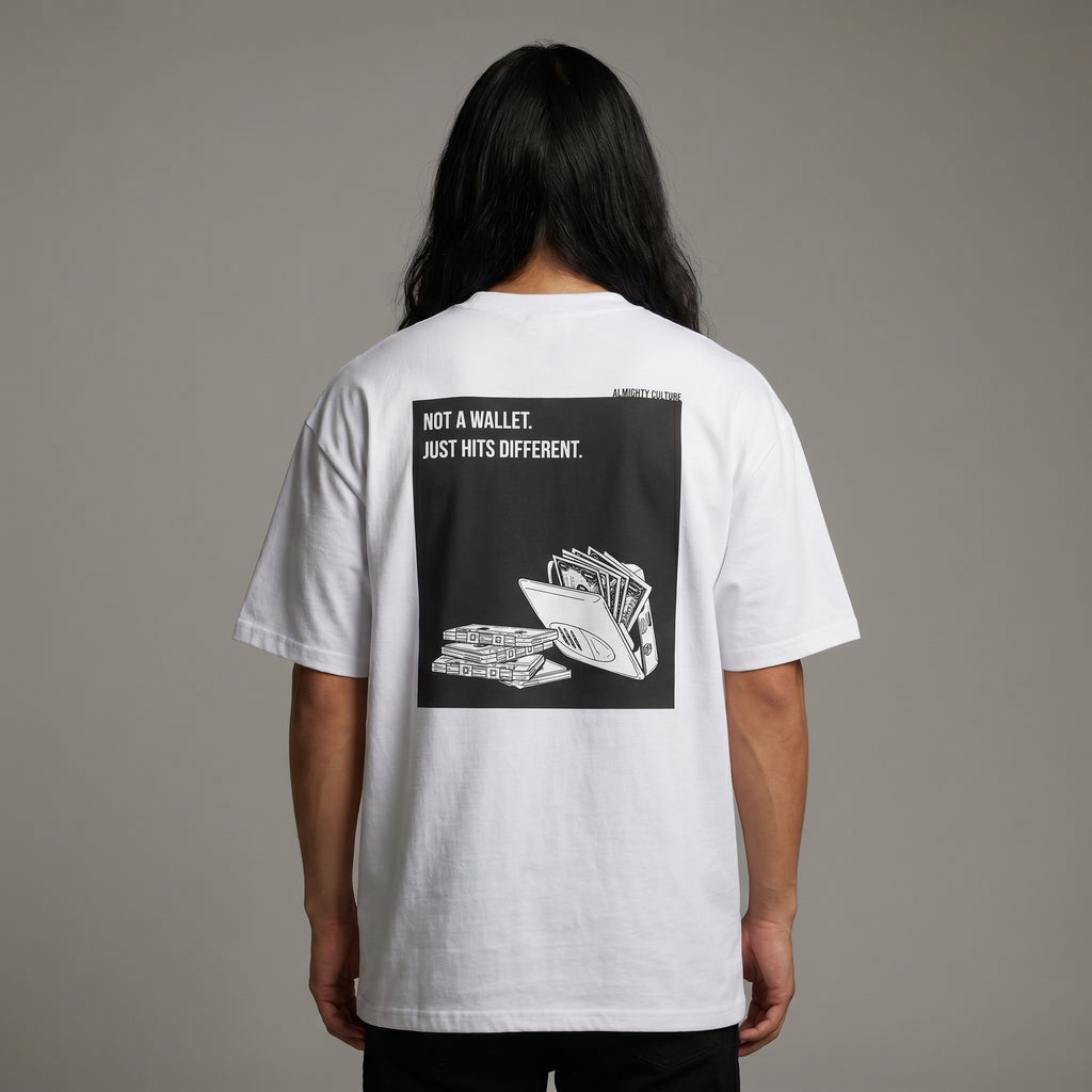 "Not a wallet. Just hits different" Oversized T-Shirts